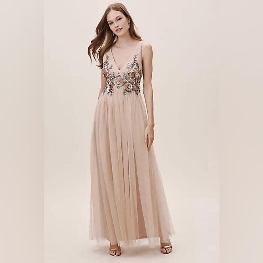 BHLDN Elegant Floral Embellished Evening Gown New with Tags Size 6